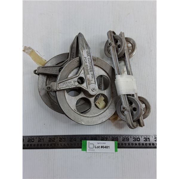 Vintage Wright Aluminum Clothes-Line Pulleys