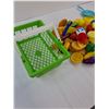 Image 2 : Children's Grocery Basket with Plastic Foods and Cookware
