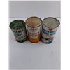 Image 2 : (3) Vintage Vehicle Oil Tins (Co-op Full, Quaker State & Canadian Tire 1/2 Full)