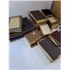 Image 2 : Assorted Picture Frames Lot (Mostly Brass - Largest 8" x 10") with Wooden Crate 19" x 12" x 9"