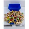 Image 1 : Wooden Children's Play Blocks with Tote