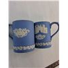 Image 2 : (2) Wedgwood Jasper Pale Blue Mugs (Tower Bridge 1975 & Hampton Court 1976)