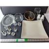 Image 1 : (5) Sets of Salt & Pepper Shakers, (2) Trays, Display Bowl 4.75", Misc.