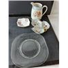Image 2 : Ceramic/Glass/China Dish Lot- (3) Trays, Bowl, Pitcher, Misc.