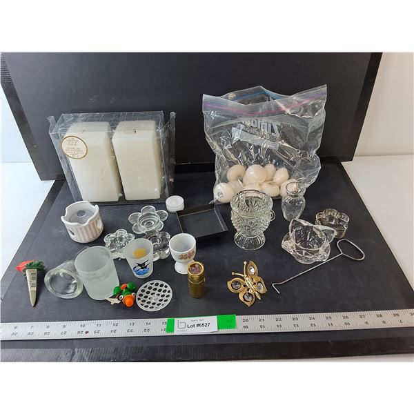 Candles Up to 6" Tall, Candleholders, Misc.