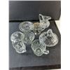 Image 2 : Metal Segmented Tray, Crystal/Glass Dishes- Creamers, Candy Bowl, Misc.