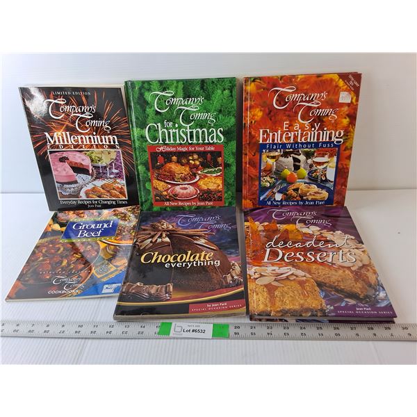 (6) Company's Coming Cookbooks- Millenium Edition, Decadent Desserts, Holiday Magic, Misc.