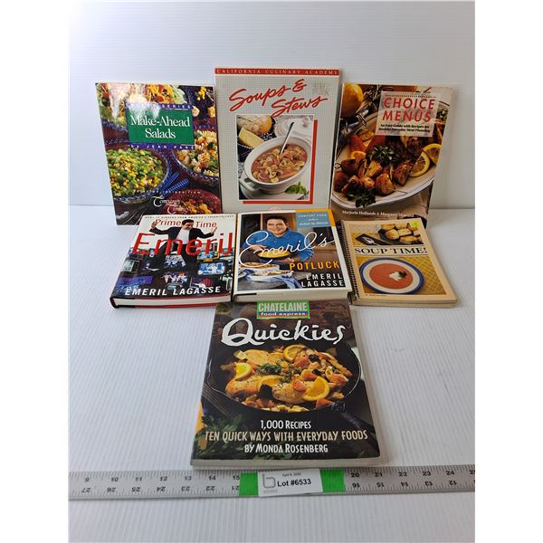 (7) Cookbooks- Emeril Lagasse, Soups & Stews, Quickies, Misc.