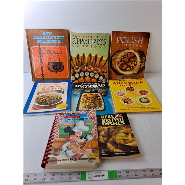 (8) Cookbooks- Polish, Mickey Mouse, Do-Ahead, Misc.
