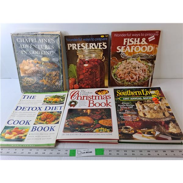 (6) Cookbooks- Chatelaine, Southern Living, Detox Diet, Misc.