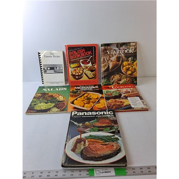 (7) Cookbooks- Panasonic, Betty Crocker, Polish, Misc.