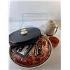Image 2 : Kitchen Lot- Vintage Thermos, Carousel, Pizza Pan, Misc.