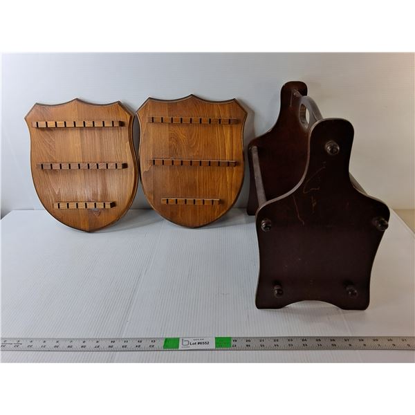 Magazine Rack 15.25" Tall  & 15.5" Long (2) Souvenir Spoon Displays