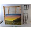 Image 1 : Media Storage Rack, Baby Gate, Painting 15.75" Tall x 23.75" Wide