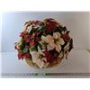 Image 1 : *Faux Poinsettias & Basket 19" Tall