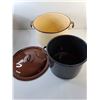 Image 2 : (4) Enamel Pots/Strainer & (3) Lids