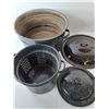 Image 3 : (4) Enamel Pots/Strainer & (3) Lids