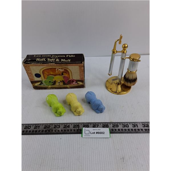 Shave Amenities Tree & Set of 3 Vintage Avon Children's Soaps