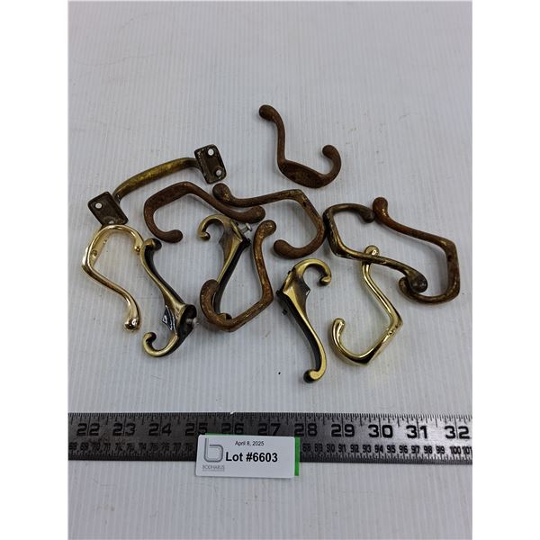Mostly Vintage Brass Clothing Hooks