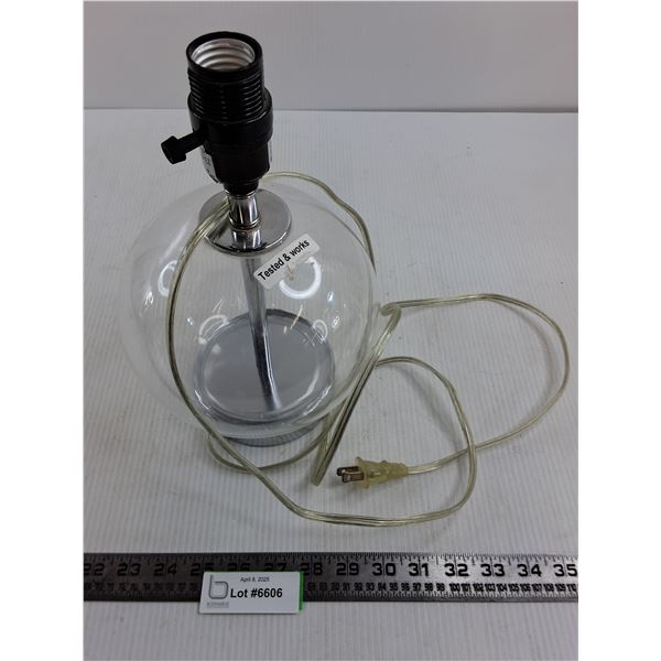 Glass Sphere Table Lamp - Tested - No Shade