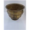 Image 2 : (2) Brass Plant Pots 11" Dia, Metal Stand 12" Dia