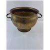 Image 3 : (2) Brass Plant Pots 11" Dia, Metal Stand 12" Dia