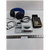 Image 1 : Assorted Electronics (Alarm Clocks - Working, Lloyd's Calculator - Untested, Sony PS Headphones)