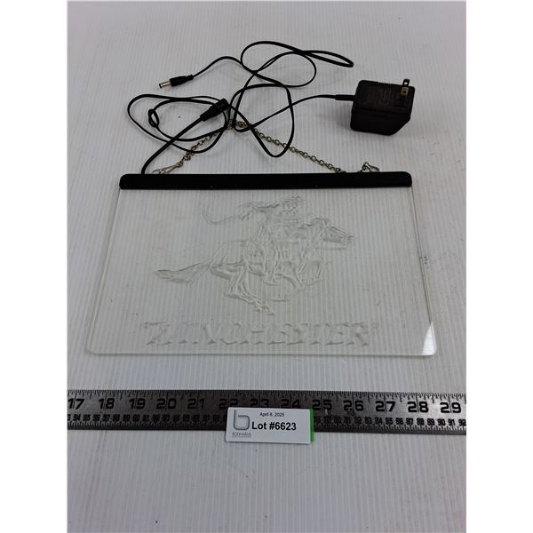 Electrified Winchester Hanging Sign 12" x 7.5" - Tested