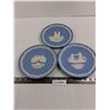Image 1 : (3) Wedgwood Jasper Pale Blue Plates (Westminster Abbey, Tower Bridge, Hampton Court)