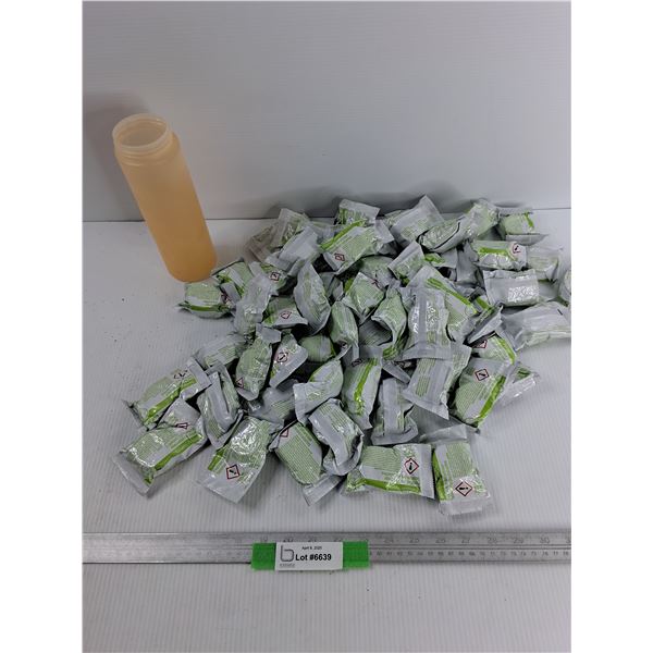 Various Packages Of Delimer Tablets, Plastic Condiment Bottle, Missing Lid, Will Not Ship