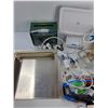 Image 2 : Lot Of  Various Items, Large Platic Bin,  20.5" x 15.5" x 7", Work Commercial Napkin Despener, Misc,