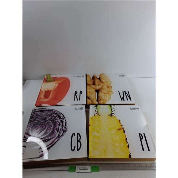 (4) Food Wall Decoration Signs, All 12" x 12"