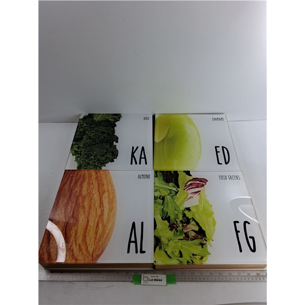 (4) Food Wall Decoration Signs, All 12" x 12"