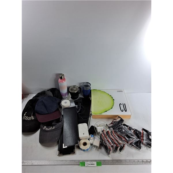 Lot of Various Items, 12" x 12" Food Wall Decor, Ball Caps, Misc