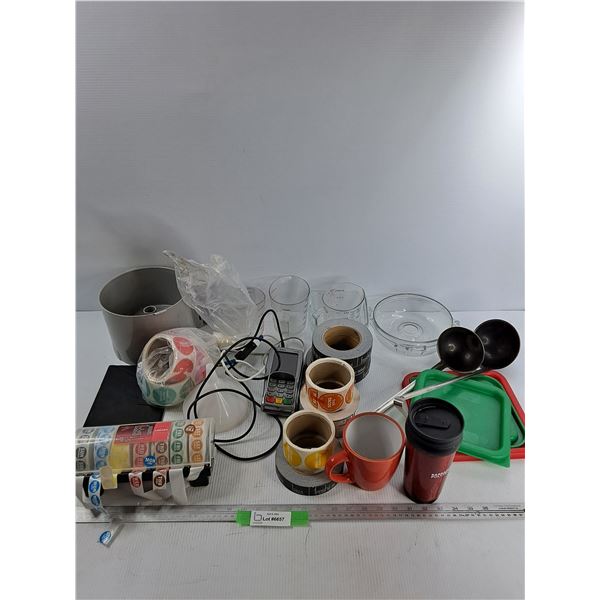 Verizon Debit Machine, As Is, (2) Soup Ladles, Measuring Cups, Misc