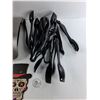 Image 3 : (2) Cardboard Skull Decor Pieces, Various Plastic Serving Tongs, Misc