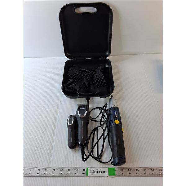 (2) Electric Razors- Powers On with Accessories & Case, Mastercraft Pivoting Cordless Screwdriver-As