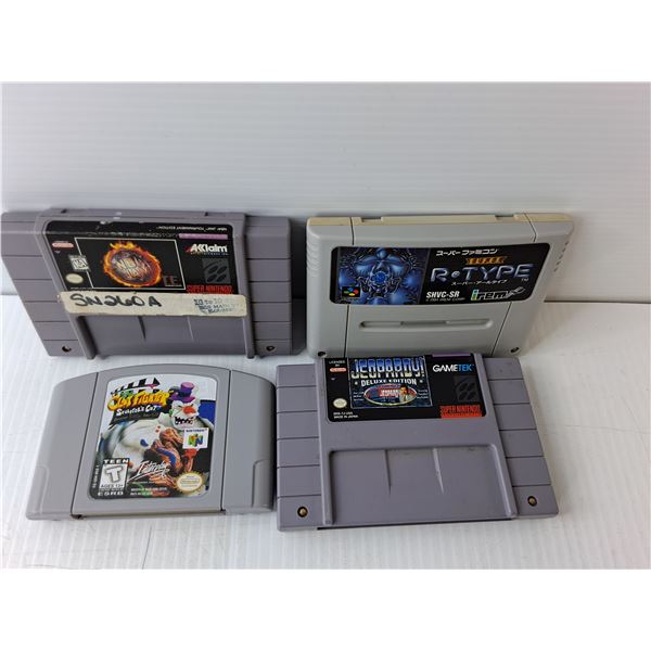 (4) Vintage Nintendo Games- Jeopardy, NBA Jam, Misc. Cannot Guarantee Authenticity