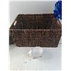 Image 3 : Wicker Basket, Kleenex Box Cover, Vase with Flowerrs and Pig dish