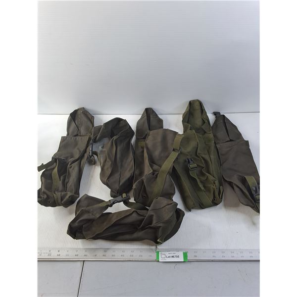 (6) Canadian Army Ammo Pouches with Clip Closures