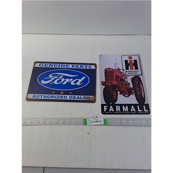 (2) New Metallic Signs