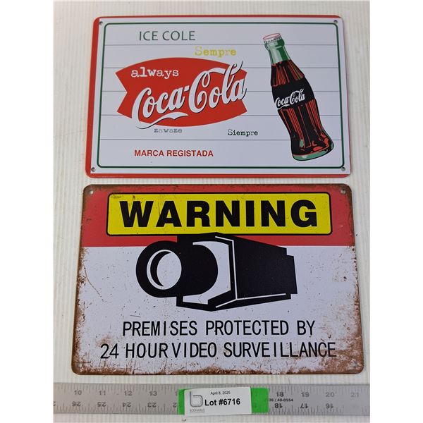 (2) New Metallic Signs