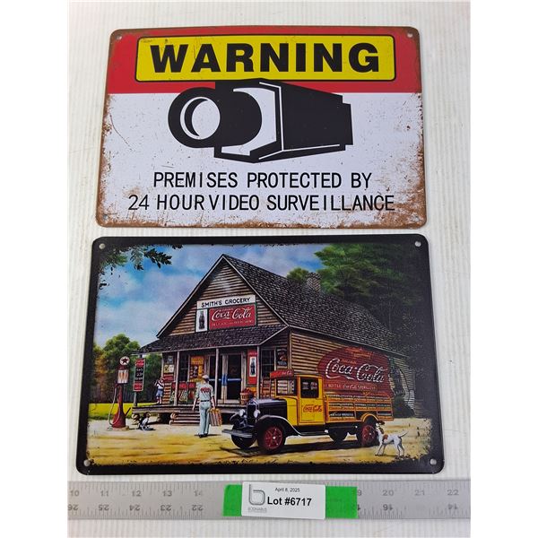(2) New Metallic Signs