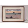 Image 2 : John M. Zupan (1941-1998) framed original watercolour painting titled "Sunset At La Push" 9" X 15"