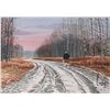 Image 1 : John M. Zupan (1941-1998) framed original watercolour painting of a Scottish hiker on a wintry path,