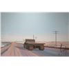 Image 1 : John M. Zupan (1941-1998) unframed acrylic on massonite painting of an vintage truck on a country ro