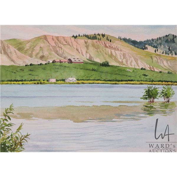John M. Zupan (1941-1998) unframed original watercolour painting, titled " Spectacle Lake" and signe
