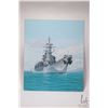 Image 2 : John M. Zupan (1941-1998) unframed acrylic on board painting of the USS Missouri- Japan signed the s