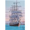 Image 4 : John M. Zupan (1941-1998) unframed acrylic on board painting of the tall ship Morgenstern being tugg