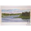 Image 2 : John M. Zupan (1941-1998) unframed original watercolour of a lake scene, signed by artist, 9 1/4" X 